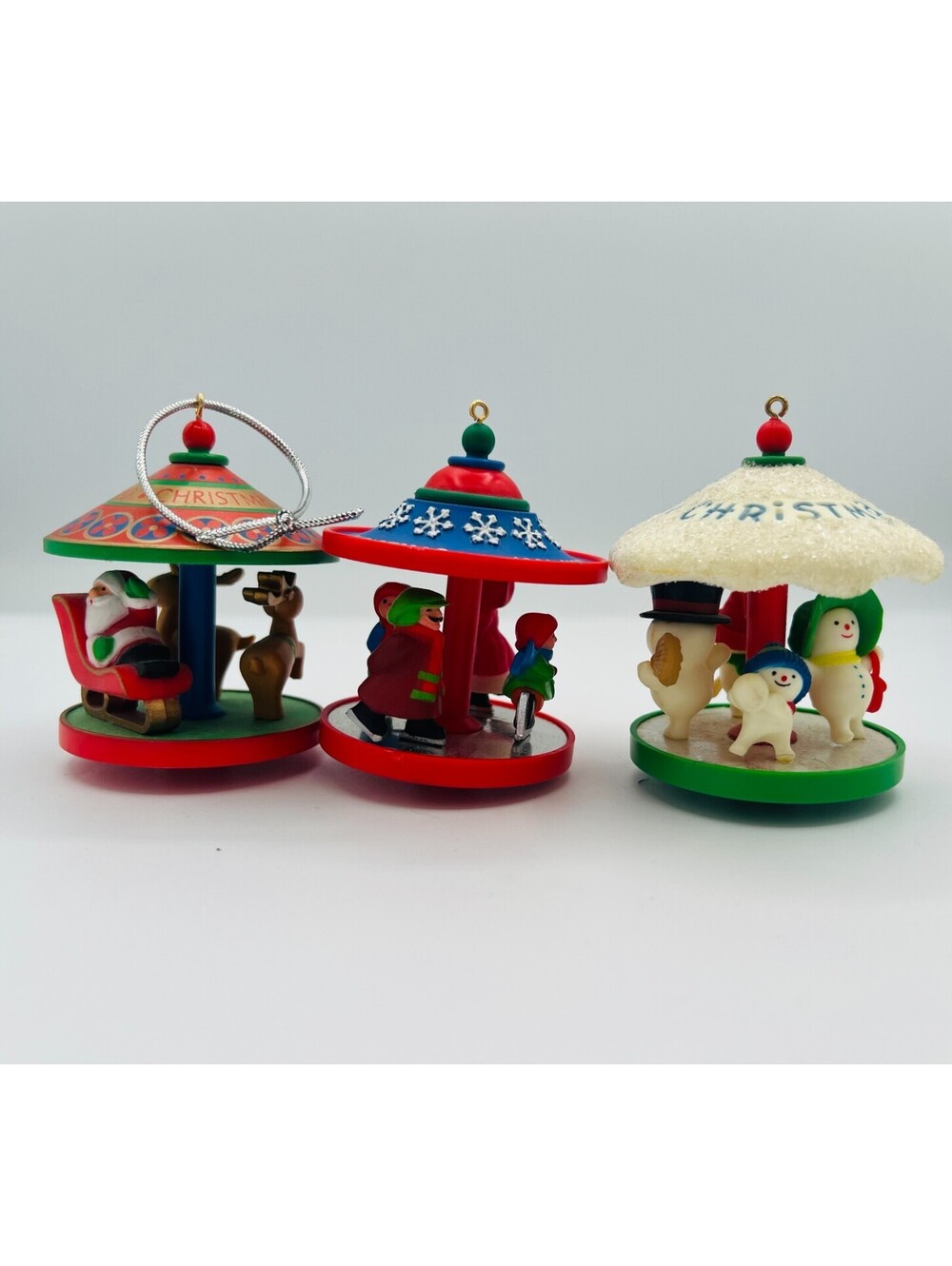 LOT Vintage Hallmark Christmas Ornaments 80', 81', 82' Carousels